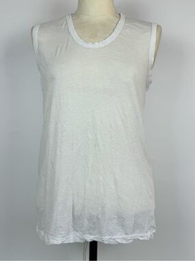Cotton Citizen White Crewneck Sleeveless Tank